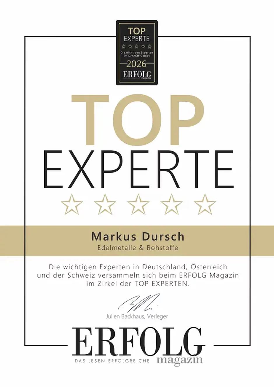 Label: TOP Experte 2026